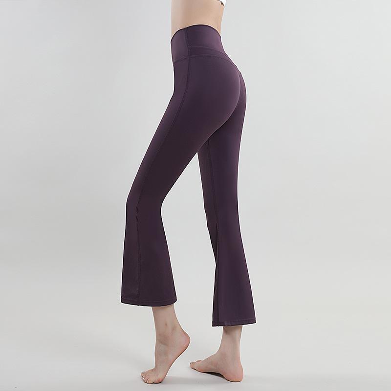 Women's yoga pants, summer hip-lifting, slightly flared, wide-leg sports flared pants, high-waisted slimming yoga fitness leggings
