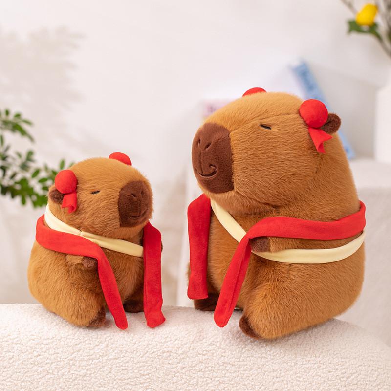 Zha Ne Capybara Plush Toy Cartoon Stuffed Doll Animal Bedroom Decoration Gift