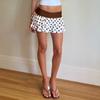 2025 Elegant Polka Dot Pleated A-line Skirt - Women's Autumn Mini & Layered Midi Styles