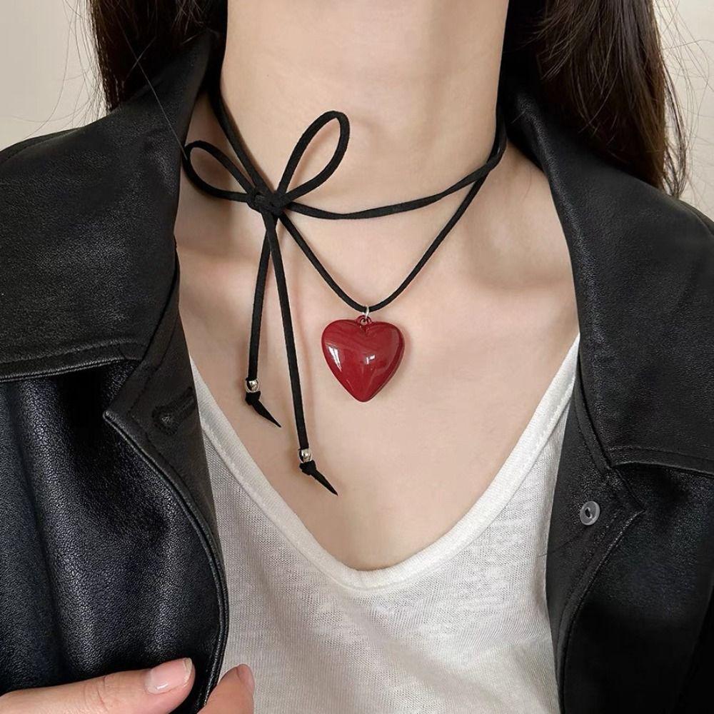 Charms Rope Chain Necklace Korean Style Sweater Chain Creative Love Pendant Necklace  Girl