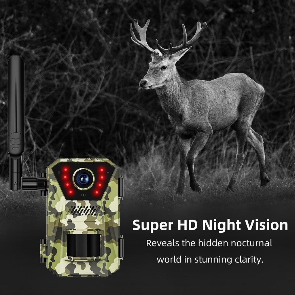 F8 4G Solar HD Infrared Night Vision PIR Sensor Wildlife Camera