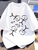 Funny So What Korean Slogan Tshirt Doodle Stick Figure Graphic Tee Harajuku Streetwear Short Sleeve Unique Fashionable Y2k Top