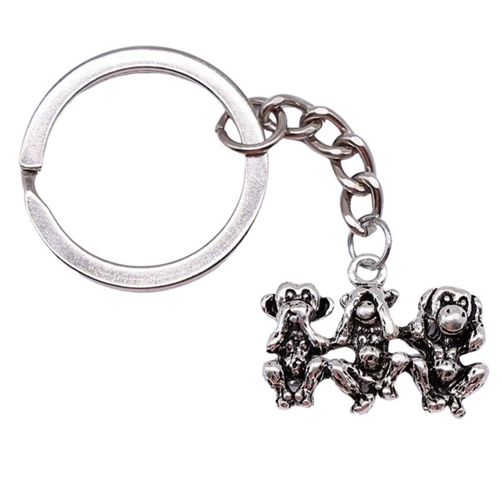 Bear Charm Tiger Keychain Wild Animal Pendants Key Ring 28mm