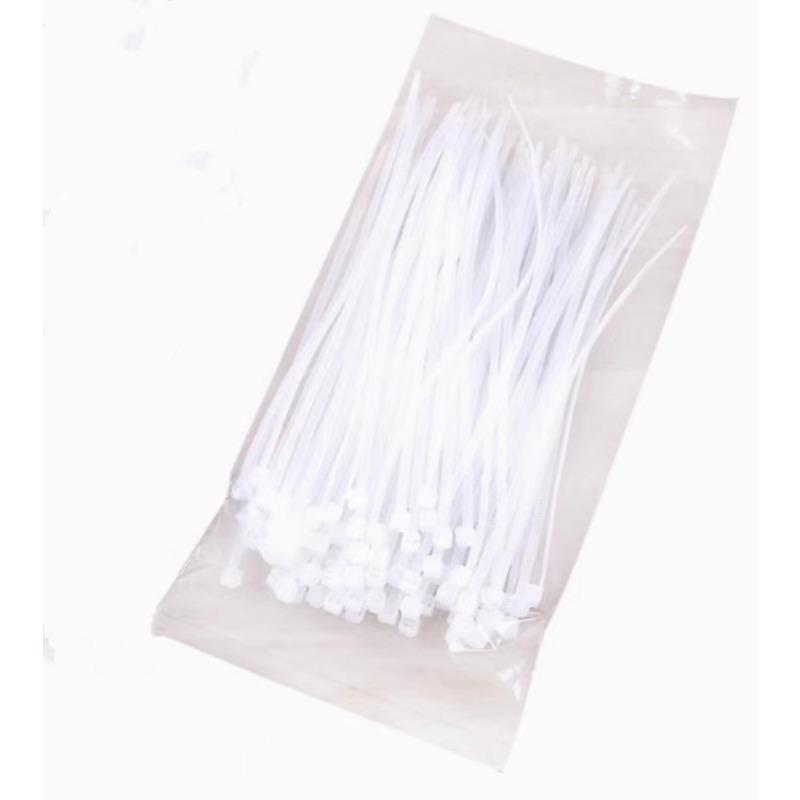 Nylon Cable Ties, Plastic Black and White Binding Straps, Packaging Self-locking Strapping Straps, Fixed Straps