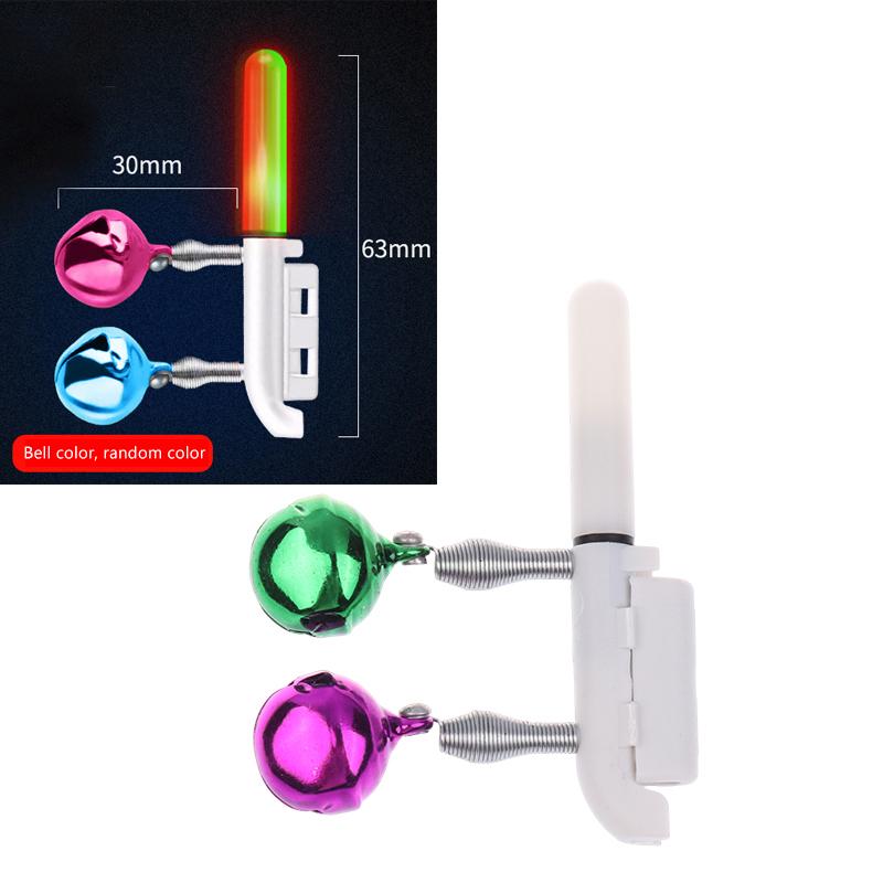 Fishing Bite Alarms Fishing Rod Double Bell Rod Clamp Tip Induction Lamp Bright Night Flash Led Without Battery Tackle Flash Led