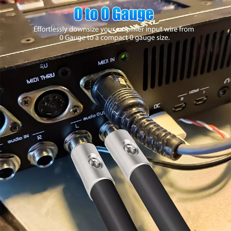 1 Paar Auto-Audio-Splitterkabel Stromversorgungsklemme Audioverstärker Doppelte 1/0 Gauge zu 1/0 Gauge Verstärkereingangsreduzierer Entladung