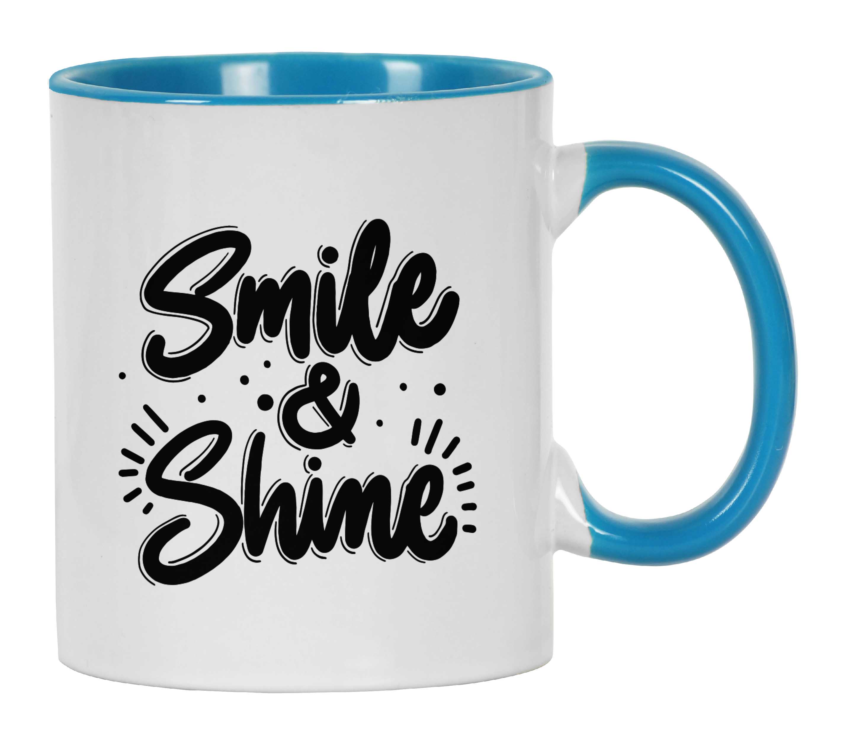 

Inkdotpot Smile & Shine 11 Oz Ceramic Coffee Mug Inspirational Quotes Tea Mug Employee Boss 11oz небо синє кольору