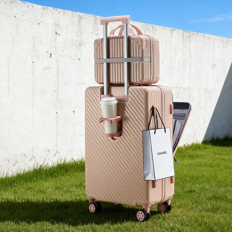 24-Inch Silent Universal Wheel Suitcase with Front Opening and Combination Lock