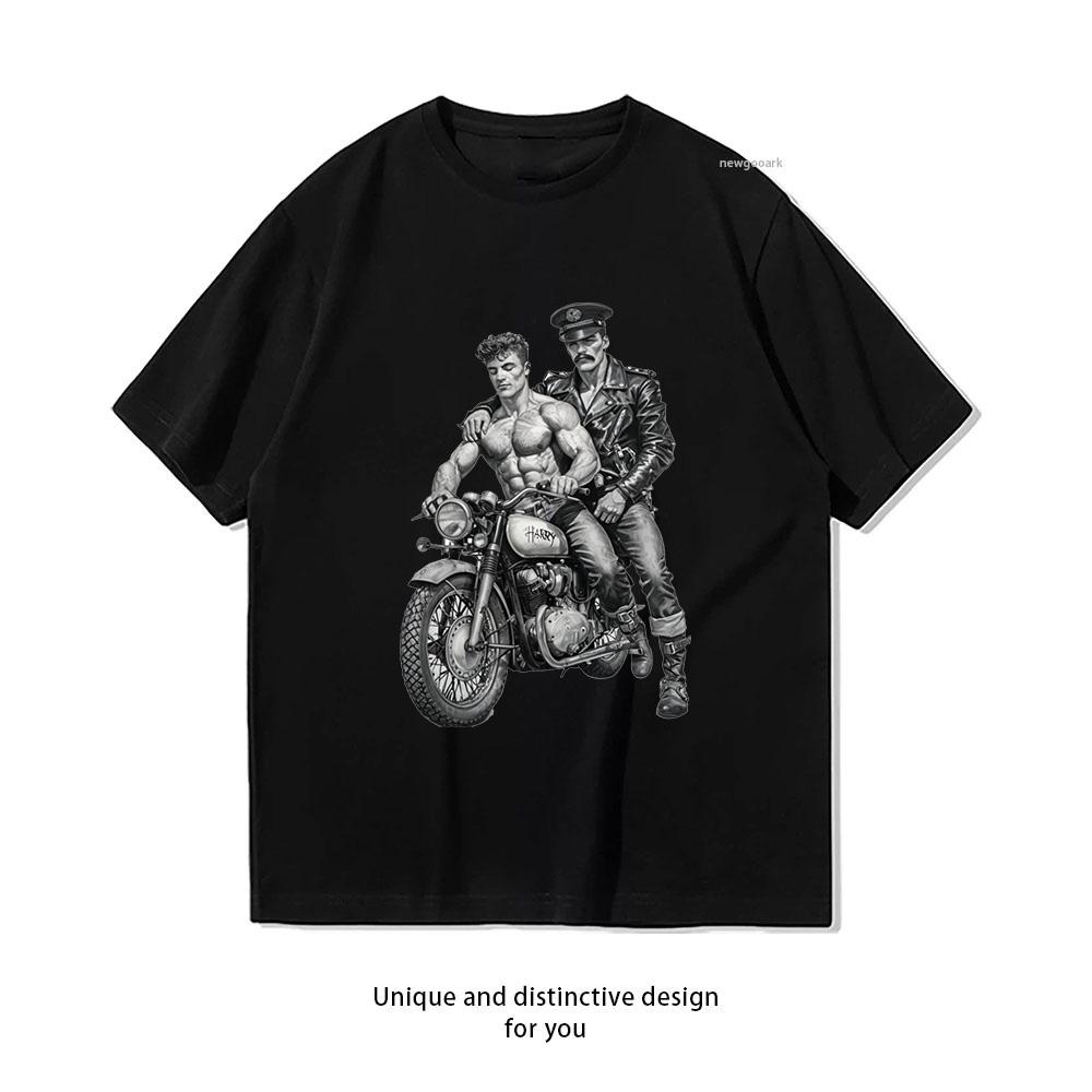 Gay Leather Biker Series Taken Leder Pride tshirt Adult Unisex Casual Cotton Graphic T Shirts Homosexual Streetwear Tops Tee
