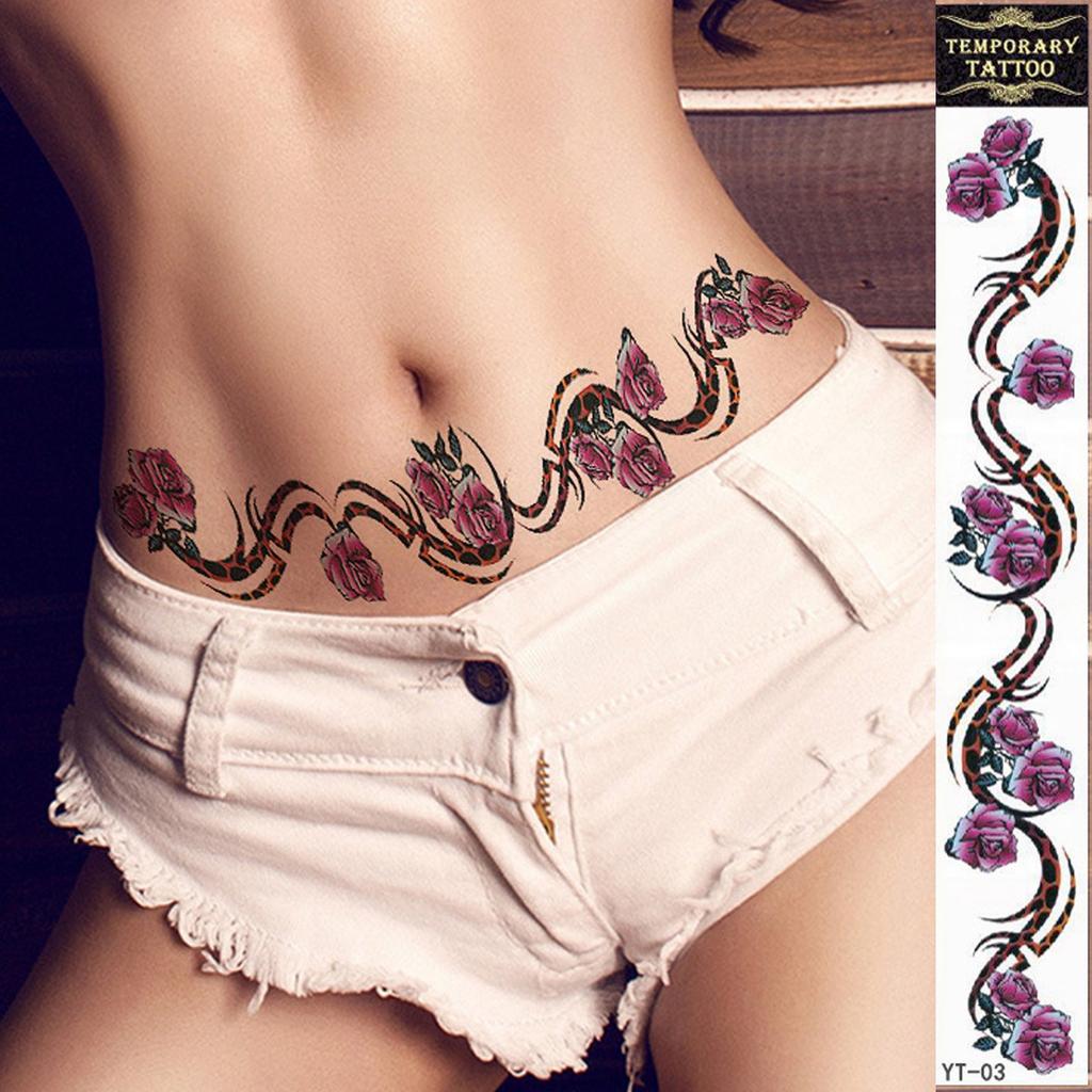 10pcs Temporary Tattoos Stickers Waist Belly Waterproof Tattoo Stickers for Women