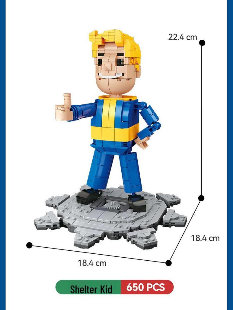 Cross-border MOC Lego-Compatible Fallout Shelter Building Blocks: Vault Boy Model Toy