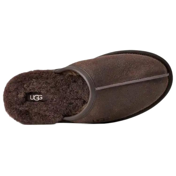 UGG Scuff Slip-On Comfortable Anti-Wear Closed-Toe Slippers Men slippers Dark-Brown 1171294-DDC