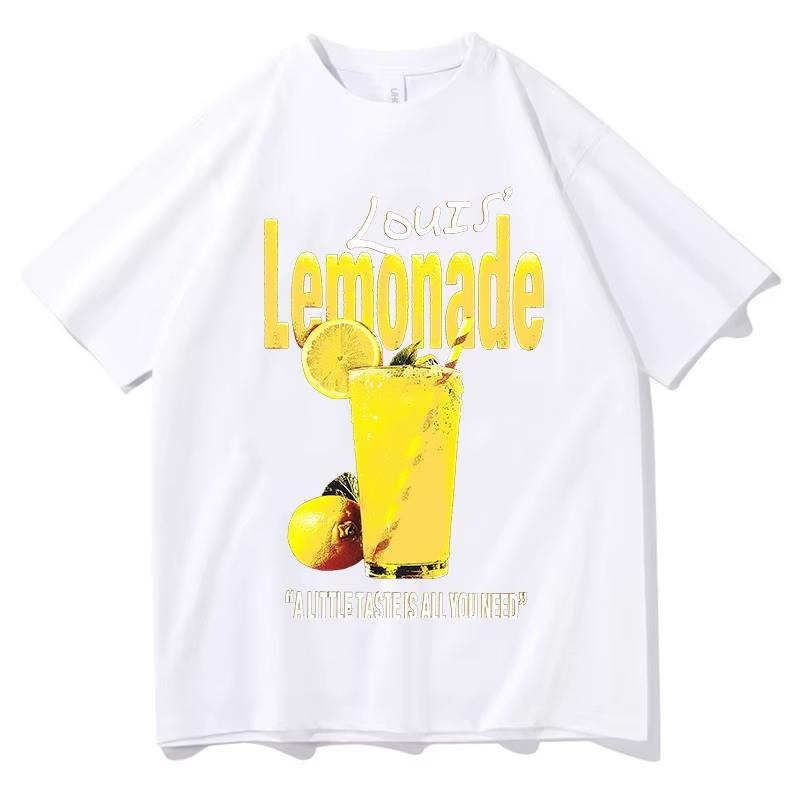 2025 Summer Louis Tomlinson Lemonade Tshirt Male Harajuku Highquality Fashion Cotton Tshirt Retro Oversized Tshirt