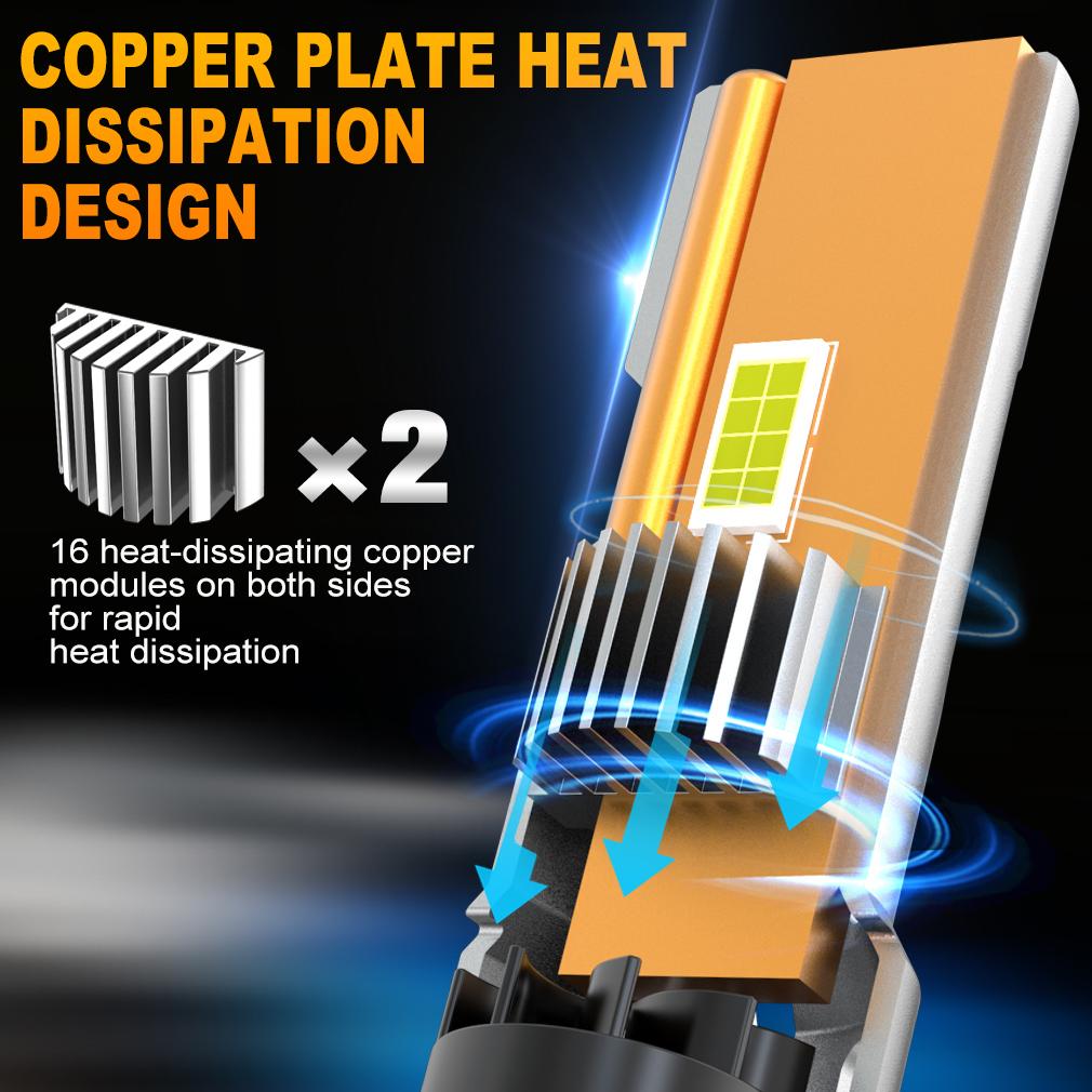2 Adet 20000LM H7 LED Far Ampulleri 60W Mini Kablosuz CSP Araba Farı Fanlı Oto Diyot Lambaları H7 Turbo Led Otomobil Işıkları Canbus 12V 6500K Beyaz