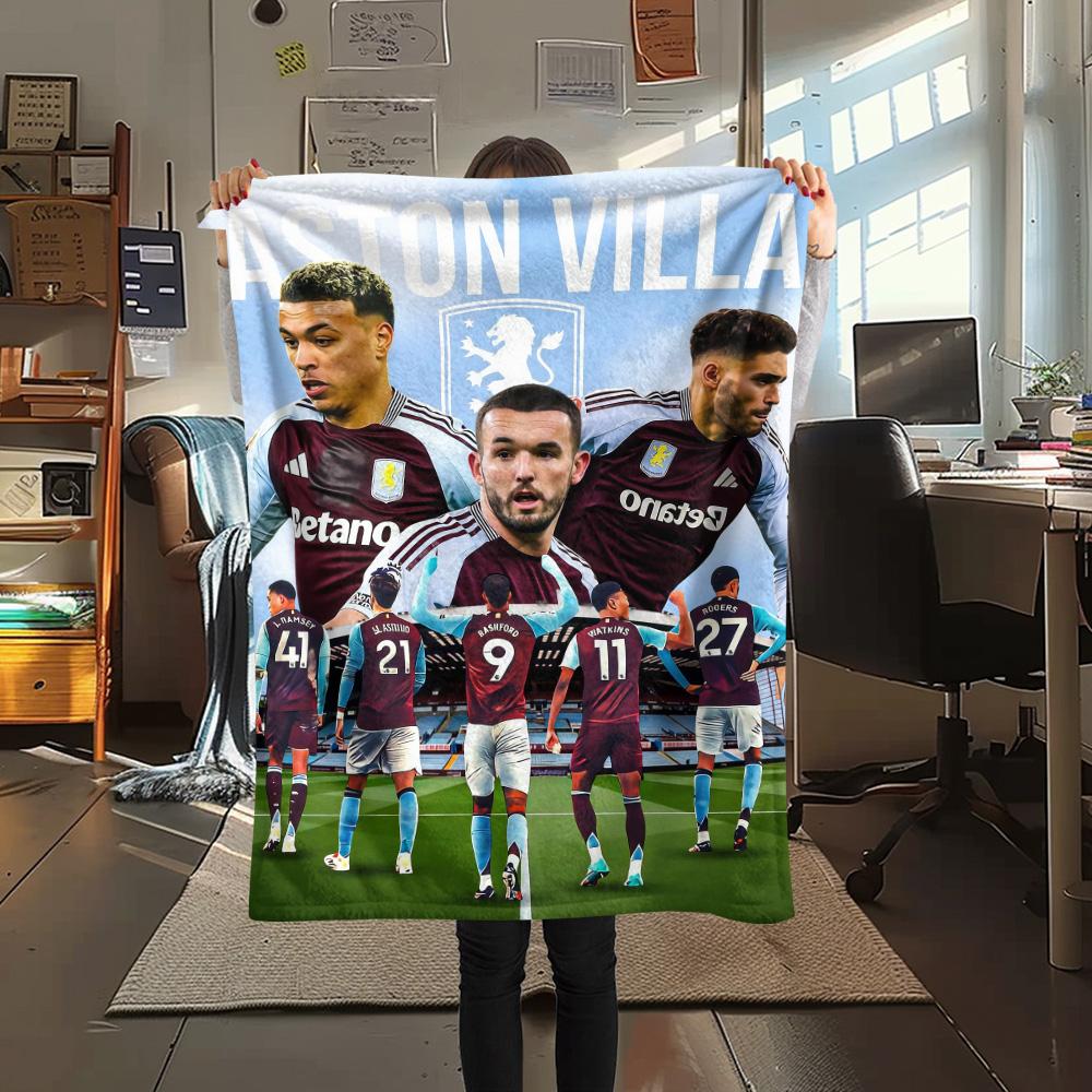 

Aston Villa Print FlAannel Blanket, High quality Comfortable for All Seasons, Home Decor, Warmth and Comfort 80cm x 120cm