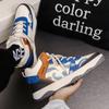 Men's Casual Shoes Trend Wear-resistant Korean Style Sneakers Students Popular Sport Shoe Street Color Blocking Lace Up Sneakers