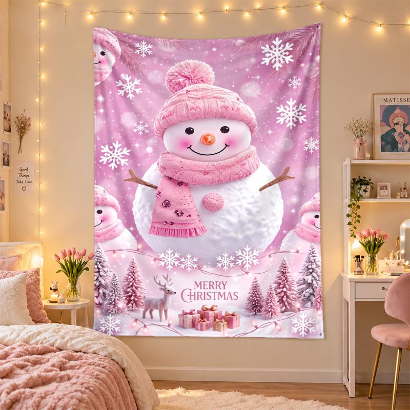 Christmas Printed Tapestry Wall Hanging For Bedroom Living Room Wall Decor Holiday Gift