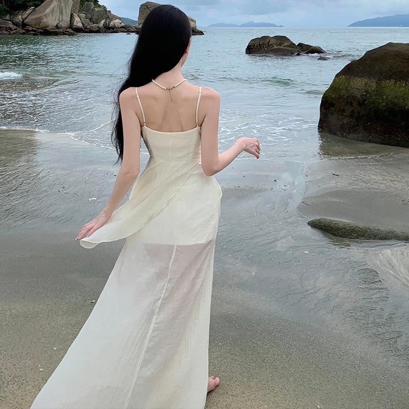 French Retro Lace Dress Vacation Summer Tube Top Hollow Temperament Banquet Birthday Dress