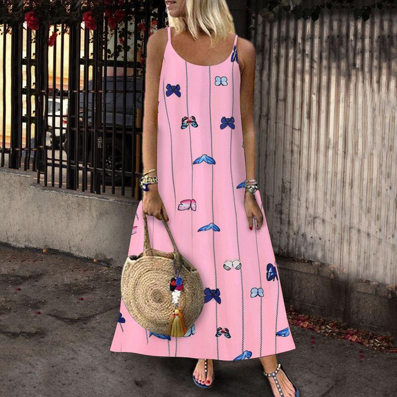 European Station Retro Slimming A- Line Dress with Strap