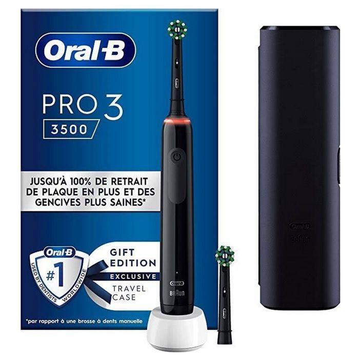 Elektrický zubní kartáček ORAL-B Vitality Pro3 3500 s technologií BRAUN, černý design, odstraňuje více zubního plaku než