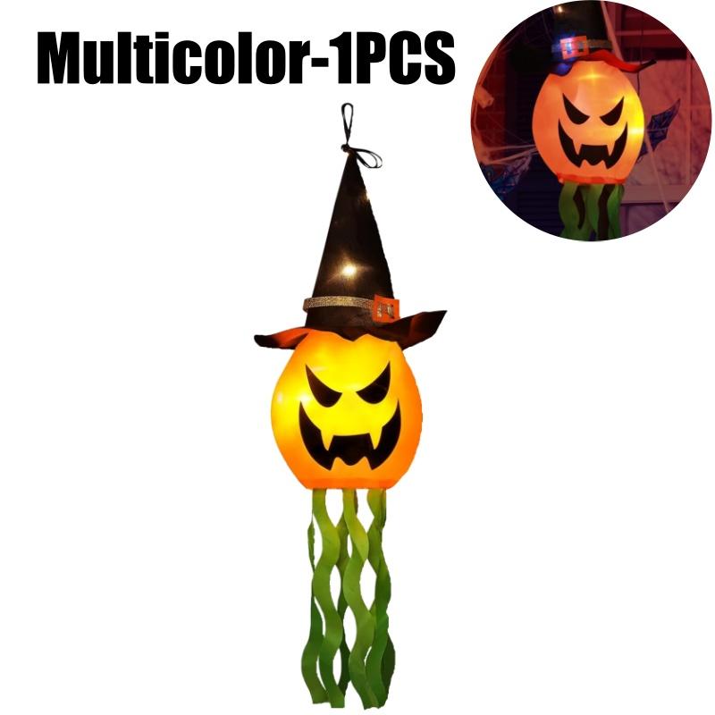 Outdoor Hanging Pumpkin Witch Hat LED Light Halloween Decor 3 Mode Glow Garden Yard Party Decorations Weatherproof Festive