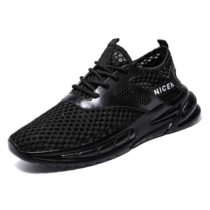 2022 Summer Men Sneakers Breathable Athletic Shoes Hollow Mesh Fitness Training Shoes Fashion Running Shoes Casual Shoes White