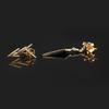 White Cubic Zirconia Earrings 925 Silver Yellow Gold Plated Studs