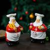 Chef Santa Sculpture Multi-Purpose Santa Claus Desktop Decorations Wear Resist Creative Santa Ornament for Bedroom Living Room
