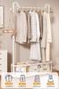 Slim Clothes Rack with Storage, Side Hooks, and Casters. [22mm Diameter Carbon Steel Tube, Sturdy, 50kg Load Capacity] [Easy Assembly] [Will Not Tip O