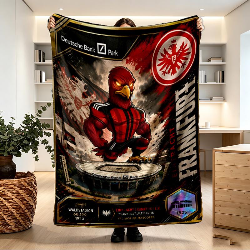 Eintracht Frankfurt Decke mit Aufdruck - Weich & Bequem, für Schlafzimmer, Reisen, Sofa, Heimdekoration - Geburtstags-Weihnachtsgeschenk für Freund
