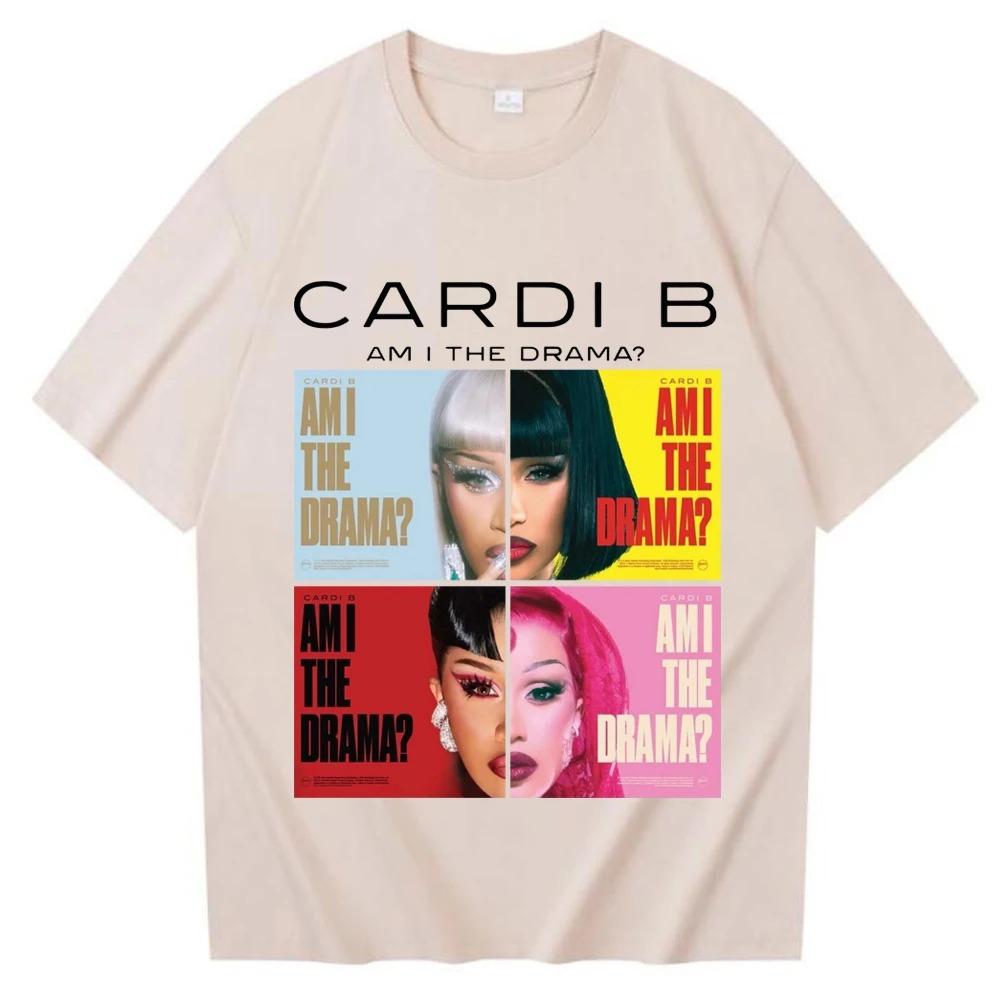 2026 Am I the Drama Cardi B T-shirt Man Woman Harajuku O-neck Casual Shirt Gift Hip Hop Streetwear Oversized Tshirt Short Sleeve Casual Clothing