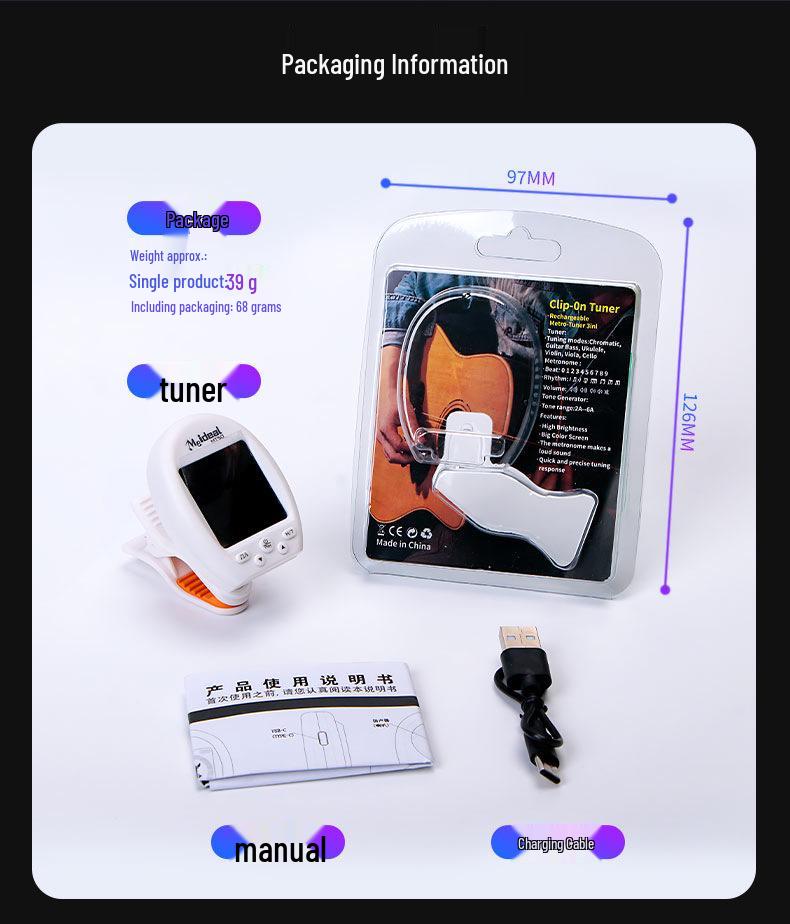 Universal Guitar & Violin Tuner and Metronome - Musical Instrument Accessory