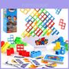 Colorful Tabletop Overlapping Plastic Building Blocks Children Puzzle Toy For Kids Diy Interactive Brain Teaser Educational Game