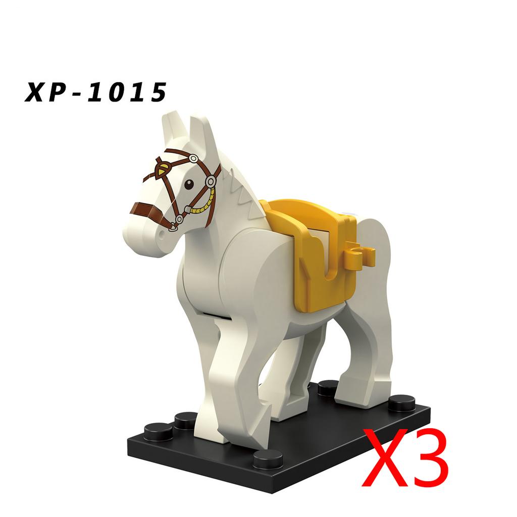 Military Building Blocks Medieval Solider Knights Equipments Mount War-Horse Wolf Flag Vests Shields Fiery Dragon Mini Blocks