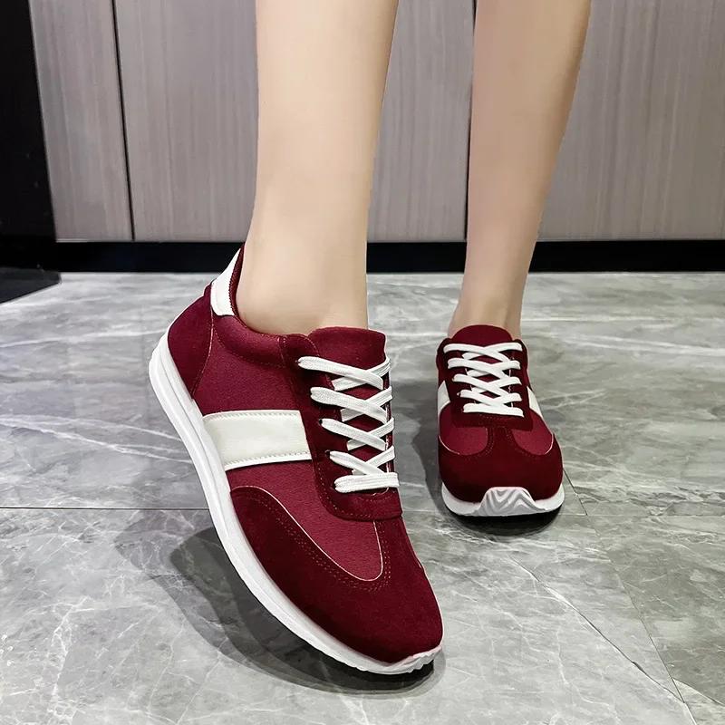 Women's New Spring Autumn Flat Bottom Casual Running Shoes Shoe White Sneakers Rubber Upgraded
