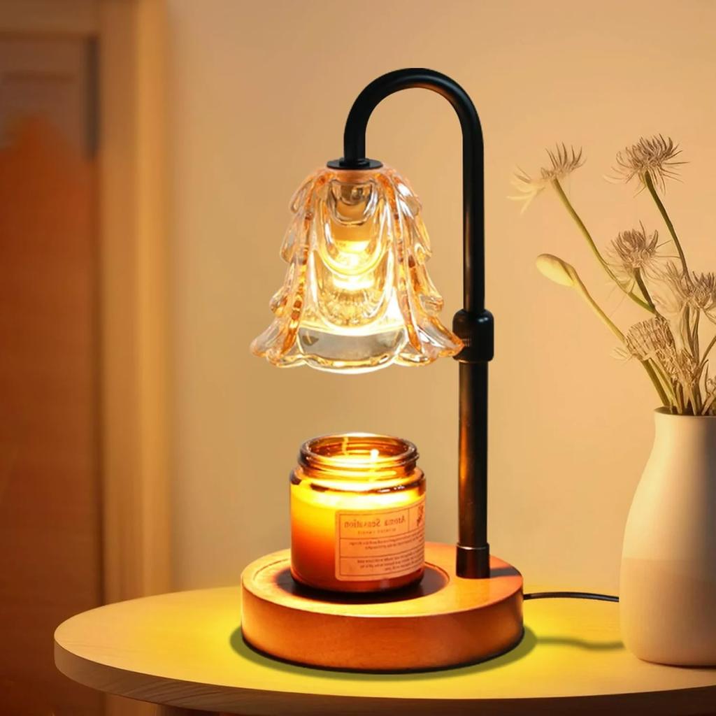 Flower Candle Warmer Lamp with Timer 4 Speed Dimmable Height Adjustable Base House Warming Birthday Gifts New Home Decor