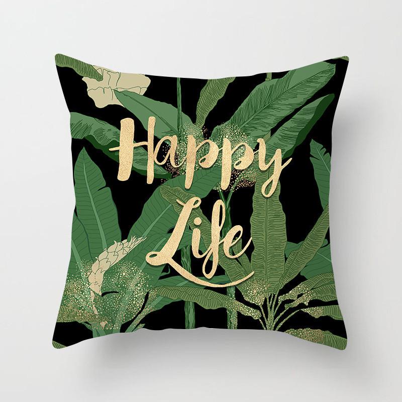 Tropical Leaf Cactus Monstera Cushion Cover 45*45cm Polyester Pillow Sofa Bedroom Study Room Home Decor Decorative Pillowcase
