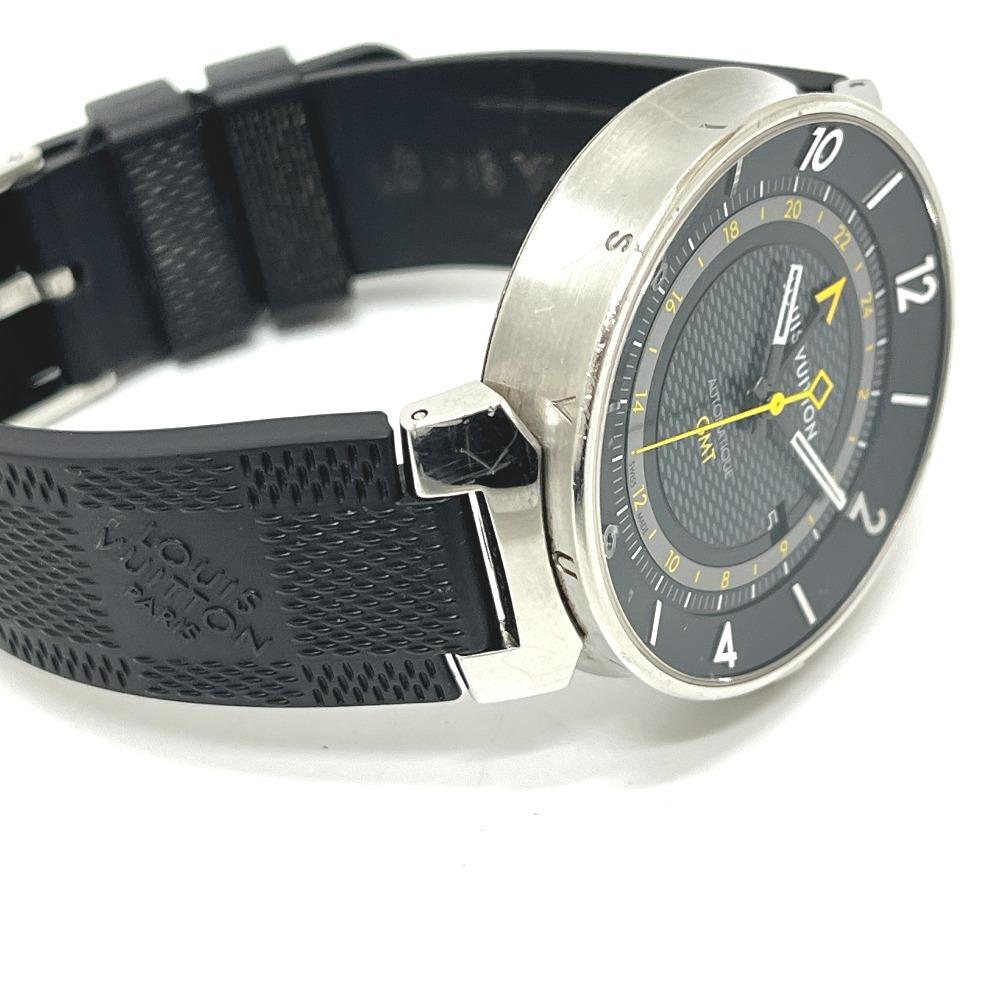 Louis Vuitton Q8D30 Tambour Moon GMT Automatic Wristwatch SS Silver