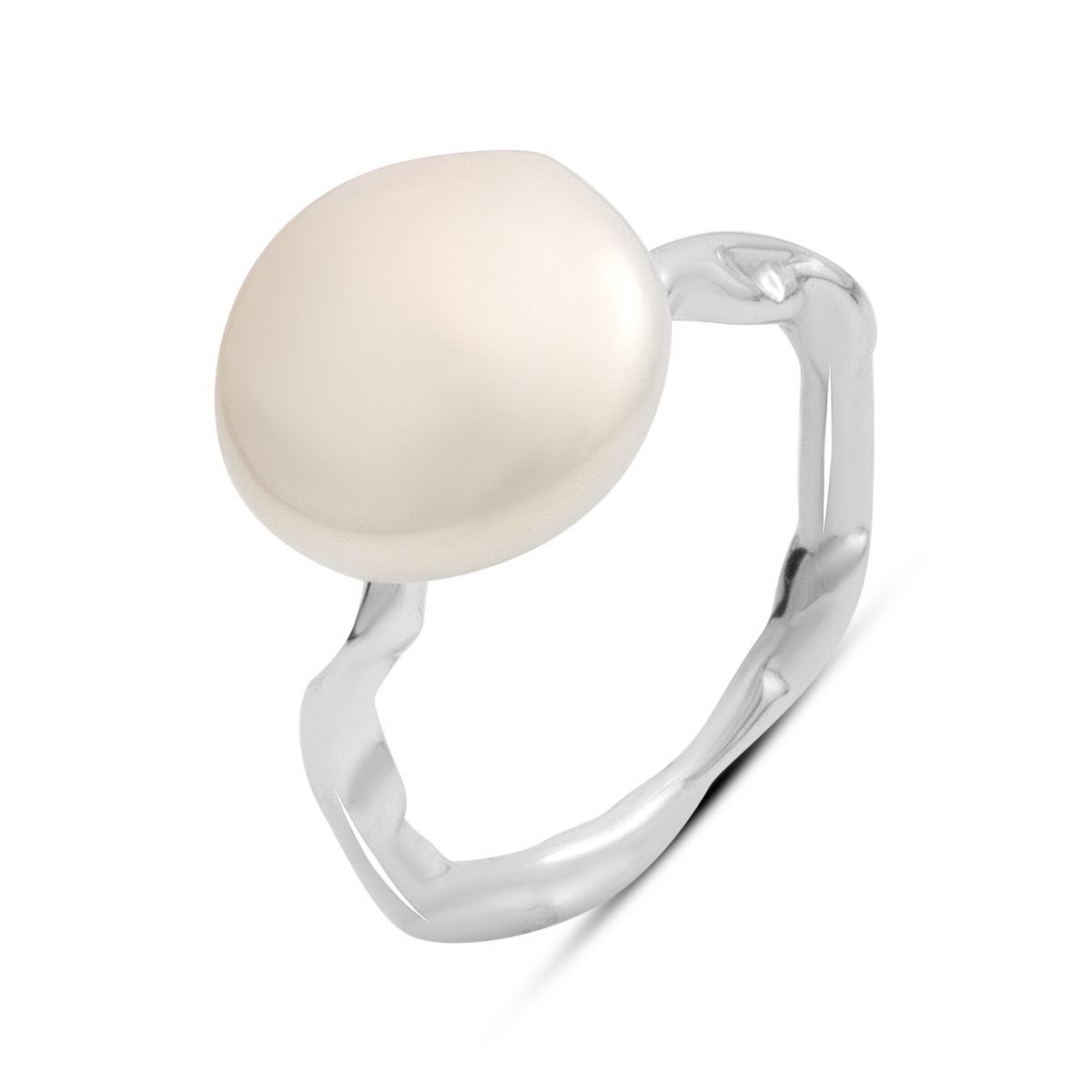 

Silver ring with natural baroque pearl, item weight 4.4 g (2185079) 19 білий