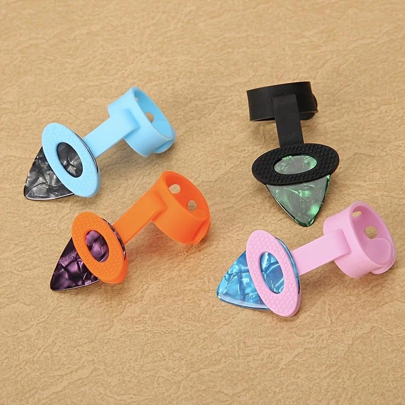 1PC Guitar Plectrum Finger Grip Sleeve, Silicone Picker Holder for Beginners, String Sweep Anti-Slip Protector
