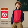 ASK JUNIOR Boys' Polo Collar Color-Block Sweatshirt