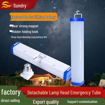 Rechargeable LED Detachable Screw-in Emergency Light Tube for Home, Market Stalls, Camping, and Magnetic Setup.