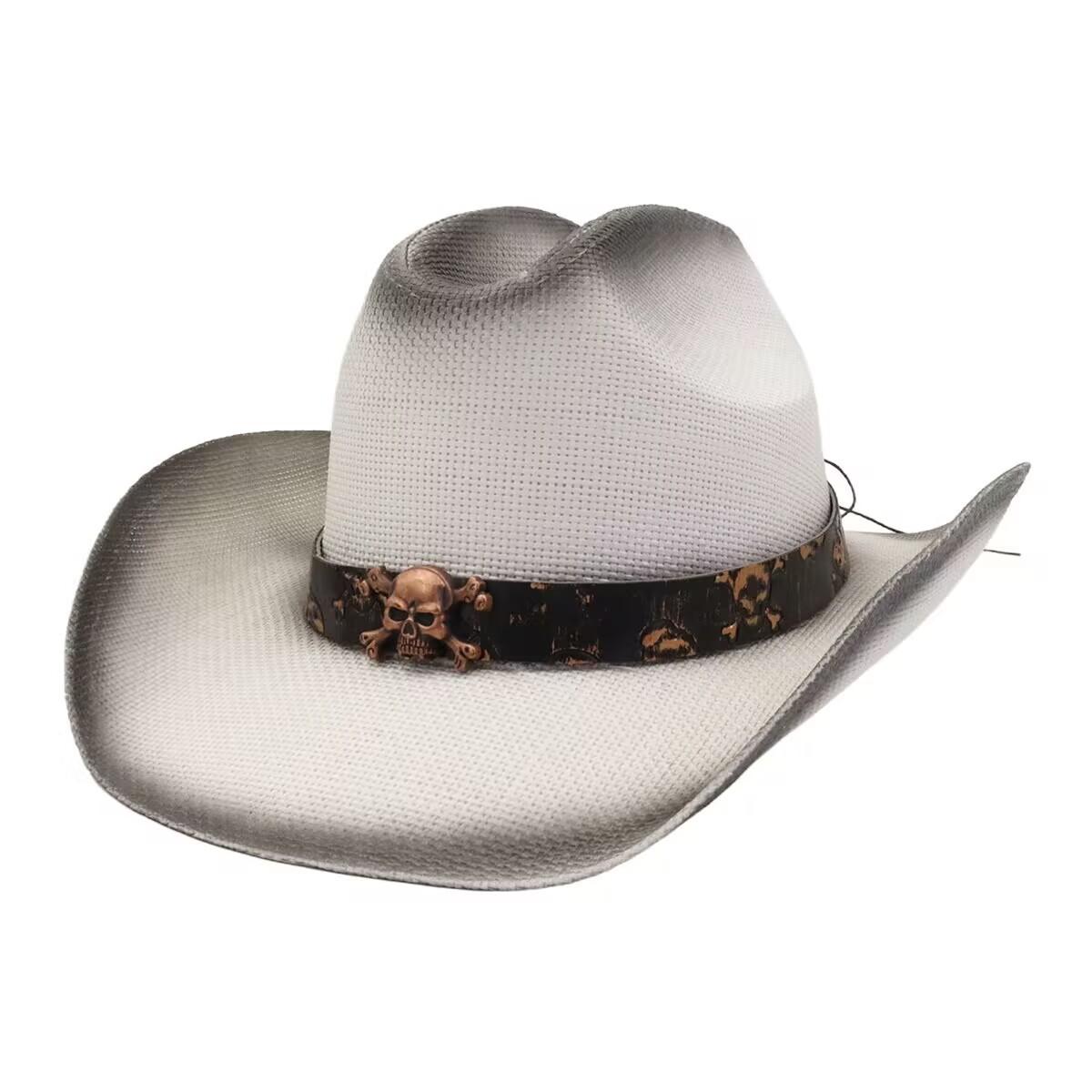 

JYL TS DIY Suede Wide Brim Hat Unisex Silver Bull Logo Jazz Hat Faux Suede Whitespraypaint_L(58cm） дубильная кора