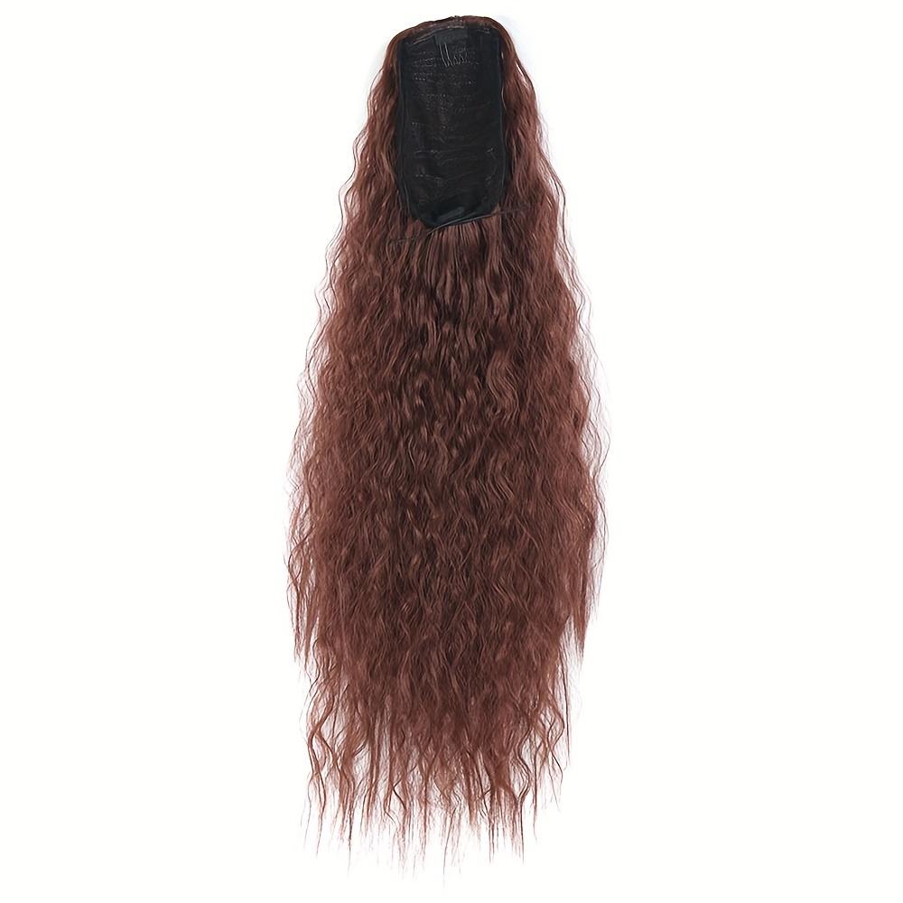 22 Zoll Corn Wavy Long Pferdeschwanz-Haarverlängerung Synthetische Perücke Kinky Curly Thick Clip In Kordelzug Pferdeschwanz Wrap On Haar-Accessoire