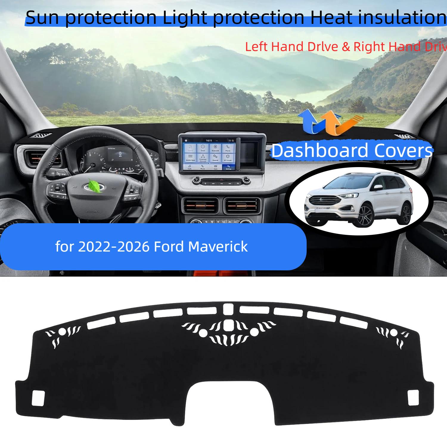 

for 2026-2026 Ford Maverick Car Center Console Dashmat Dashboard Avoid Light Pad Anti-dirty Dustproof Mat чёрный