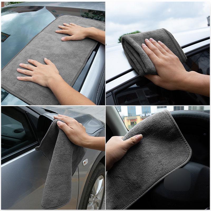 SEAMETAL 30x30CM Car Wash Microfiber Towel Car Care Cleaning Cloth Hemming Rags Detailing Towel