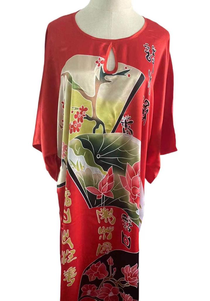 Plus Size Silk Qipao Pajama Robe & Tang Suit Bathrobe