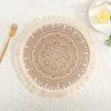 Heat Resistant Braided Place Mats Non-Slip Cup Coaster Mat Vintage Round Placemat  Dining Table