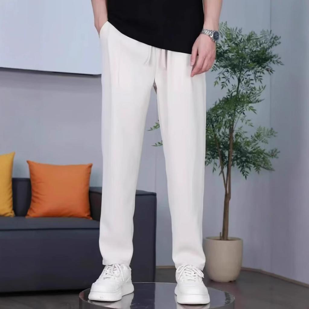 Spring and summer drape pants men's light luxury and silky anti-wrinkle drape pants straight pants autumn and winter versatile casual pants men