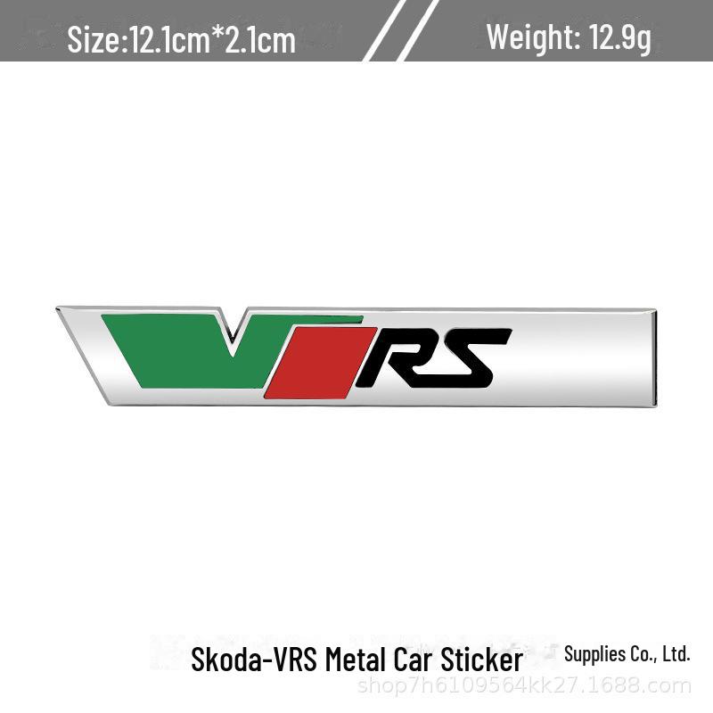Compatible avec Volkswagen Skoda Octavia/Fabia RS: Logo VRS de calandre/aile/métal arrière et autocollant de carrosserie